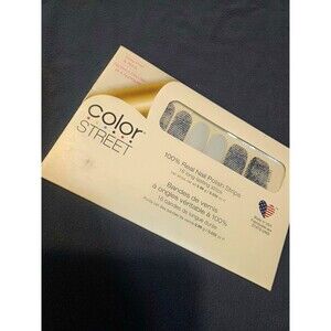 Color Street Press-On Nail Polish Strips Blue White Gloss Denim Blue Jean Baby